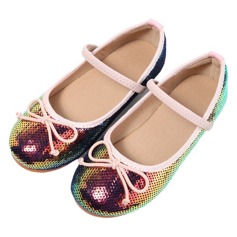 Autumn 2024 New Mermaid Shoes Girls'' Princess Shoes Little Girl Soft Sole Single-layer Shoes Children Shining Leather Shoes with Dress - Image 2
