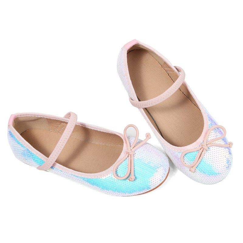 Autumn 2024 New Mermaid Shoes Girls'' Princess Shoes Little Girl Soft Sole Single-layer Shoes Children Shining Leather Shoes with Dress - Image 3