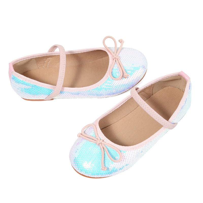 Autumn 2024 New Mermaid Shoes Girls'' Princess Shoes Little Girl Soft Sole Single-layer Shoes Children Shining Leather Shoes with Dress - Image 4