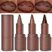 Erinde 2in1 Lip Liner and Lipstick Lip Combo Set Matte Nude Dark Brown Red Lip Liner Creamy Lip Pencil Crayon High Pigmented Long lasting Lipstick Makeup 3PCS - Image 2