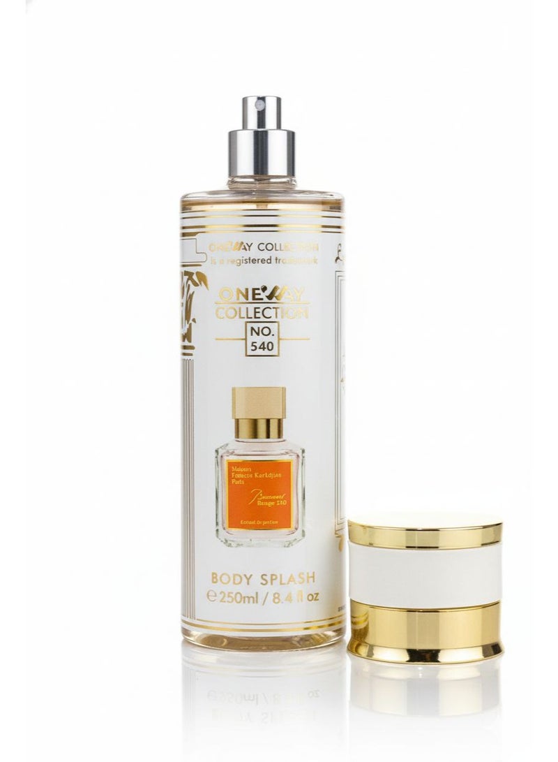 ONEWAY One Way Collection – Bakarat Rouge Body Splash – Luxurious Body Mist – 250ml - Image 1