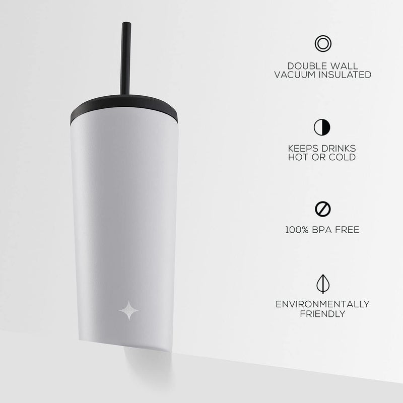 JoyJolt Vacuum Insulated 24 oz Tumbler with Lid and Straw (2 Each) Vacuum Double Wall Stainless Steel Tumbler, Copper Lined for 12Hr Hold/Cold Drinks. Leakproof Water Bottle, Tea or Iced Coffee Cup - Image 4