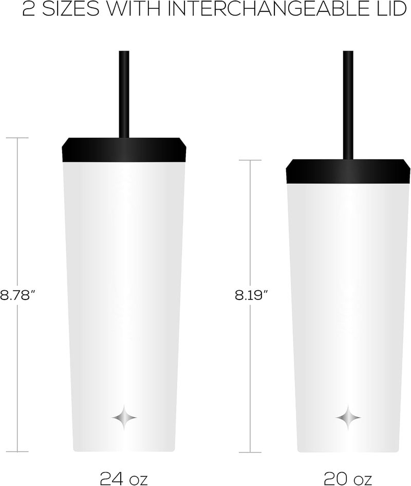 JoyJolt Vacuum Insulated 24 oz Tumbler with Lid and Straw (2 Each) Vacuum Double Wall Stainless Steel Tumbler, Copper Lined for 12Hr Hold/Cold Drinks. Leakproof Water Bottle, Tea or Iced Coffee Cup - Image 2