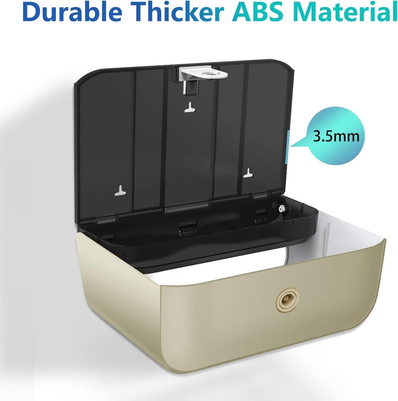 modunful C-Fold Paper Towel Dispenser for Bathroom: Compact 200 Sheets Large Capacity for Multifold Hand Towel, No-Hole Installation Adhesive Paper Towel Holder Wall Mount - Gold - Image 4