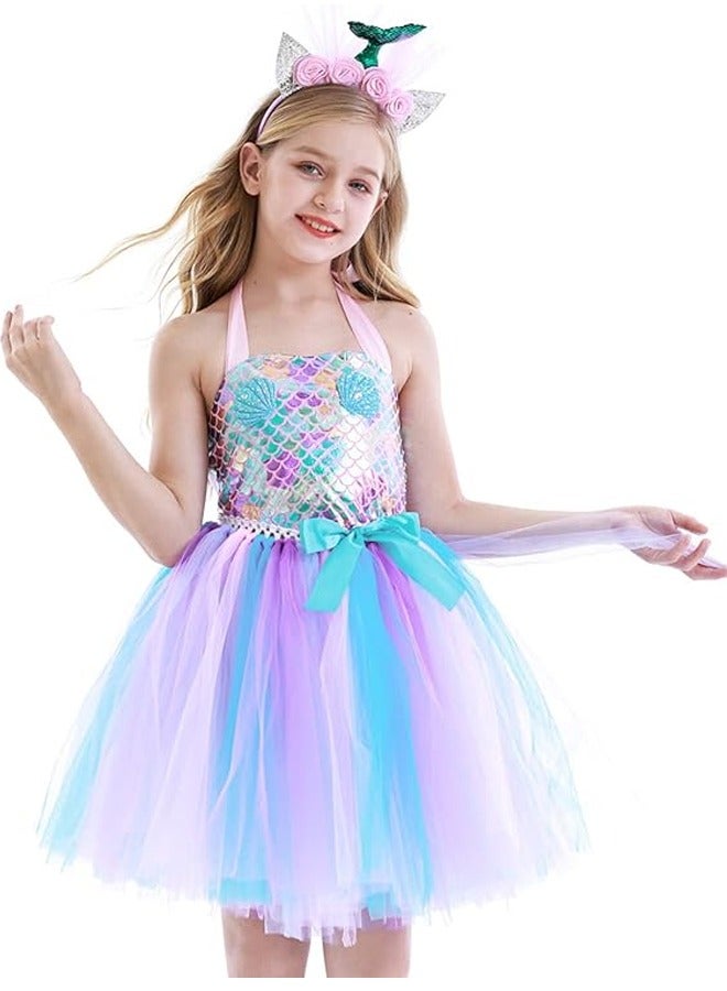 Beauenty Mermaid tutu girl costume birthday dress mermaid dress up costume - Image 2