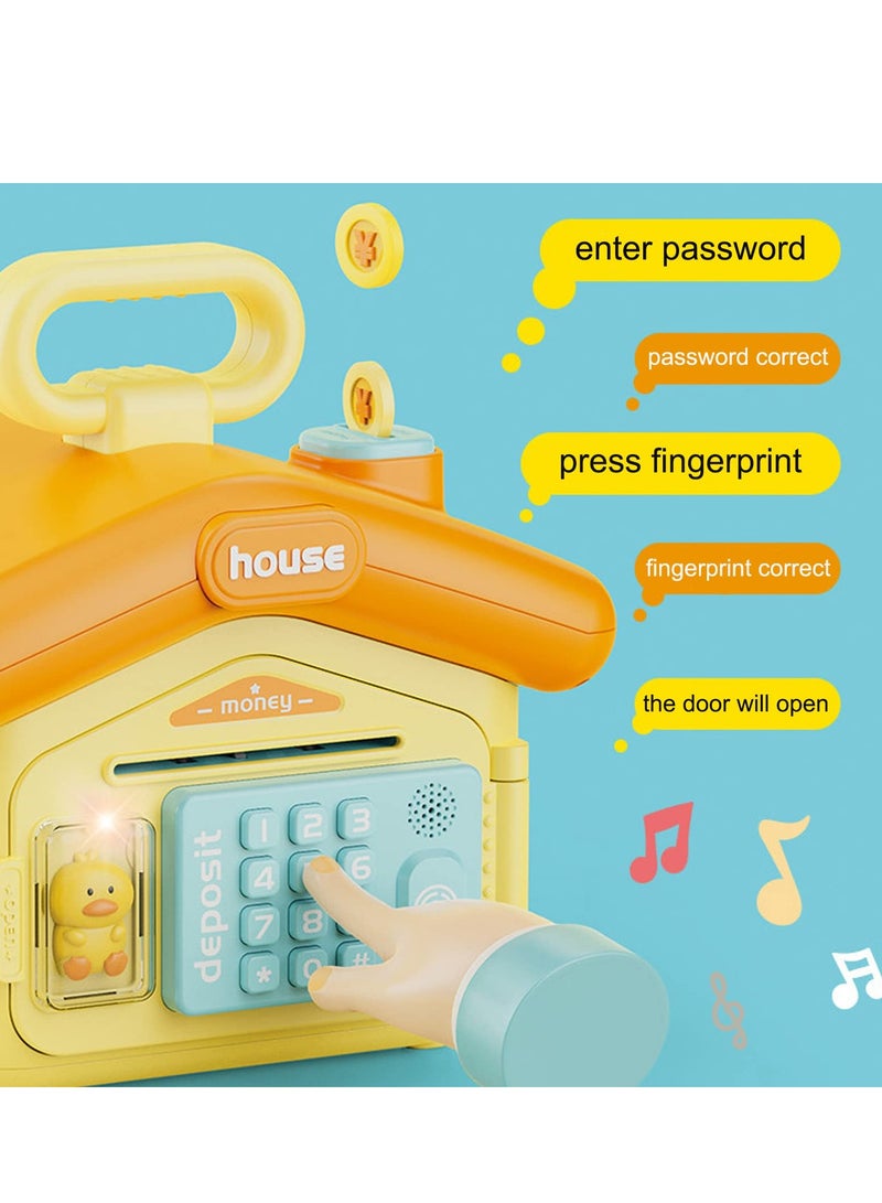 SYOSI Piggy Bank for Kids, Cute House Money Bank, Electronic Money Saving Box with Fingerprint Password for Kids, Coin Bank Piggy Bank Toddler Bank for Birthday - Image 2