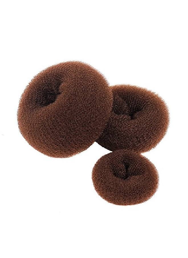 Wendy Mall - 3 Pieces Women Lady Magic Shaper Donut Hair Bun Maker Hair Ring Styler Maker Round Chignon Hair Accessories(1 Small 1 Medium 1 Large) (Brown) - Image 1