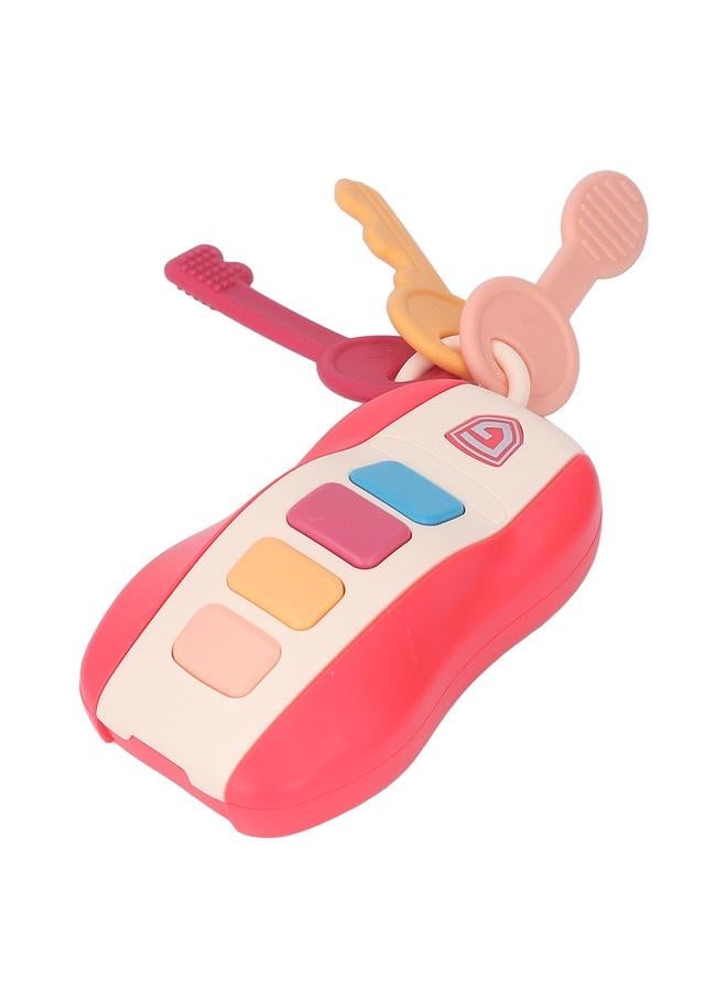 NIBEMINENT Kids Simulated Car Keys Cool Sound Music Improve Creativity Early Educational Remote Key Toy Red  - Image 1