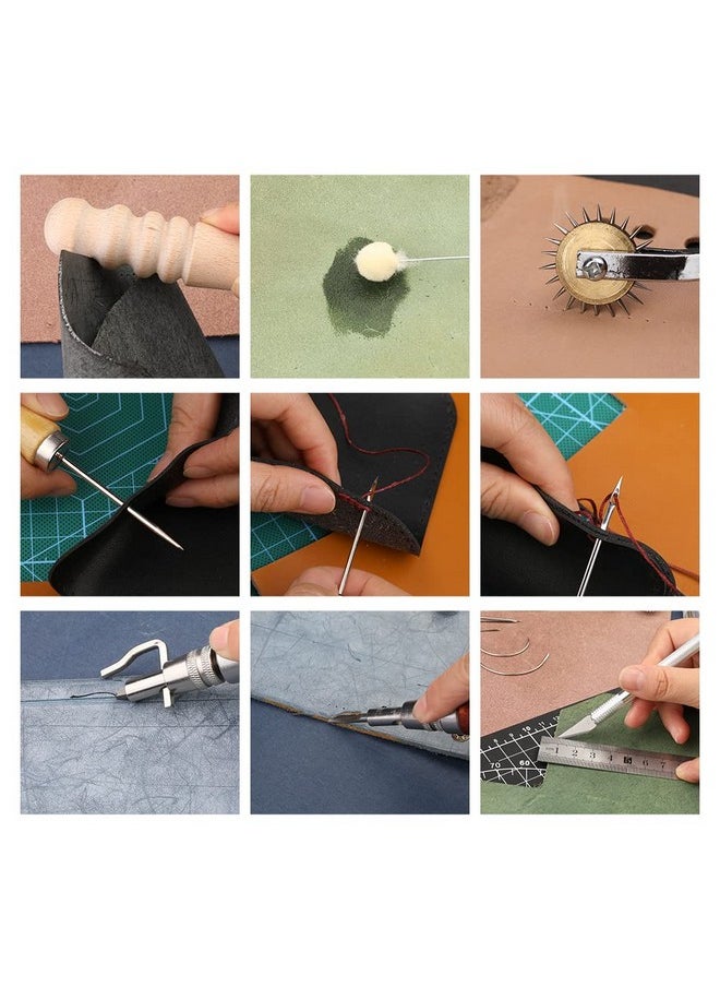 Butuze Leather Working Tools Leather Tool Kit Practical Leather Craft Kit With Waxed Thread Groover Awl Stitching Punch Hole For Leathercraft Beginner Or Adults Gifts Comes With Tool Manual  - Image 5