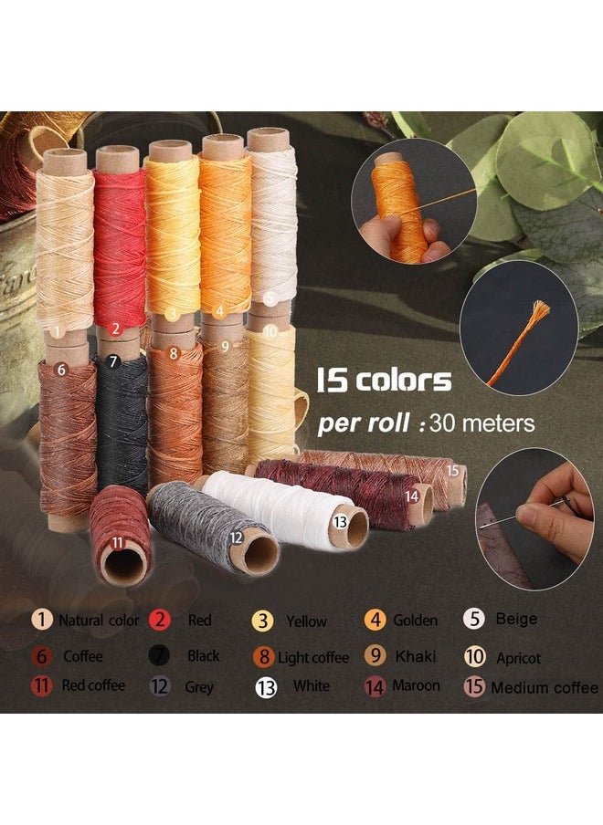 Butuze Leather Working Tools Leather Tool Kit Practical Leather Craft Kit With Waxed Thread Groover Awl Stitching Punch Hole For Leathercraft Beginner Or Adults Gifts Comes With Tool Manual  - Image 3