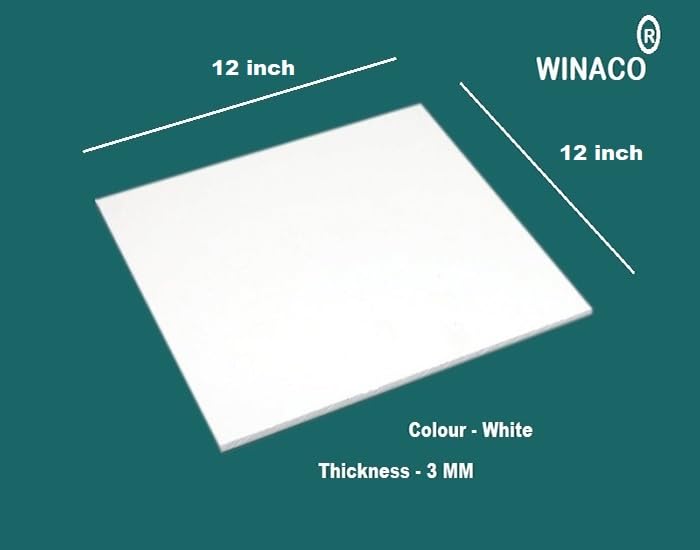 WINACO White (12" x 12") Opaque 3 MM Acrylic Sheet Ideal for Art & Craft, DIY Projects, School Work, Painting, Signage, Decorations, Photo Frames - DIY Projects - Pack of 1 - Image 2