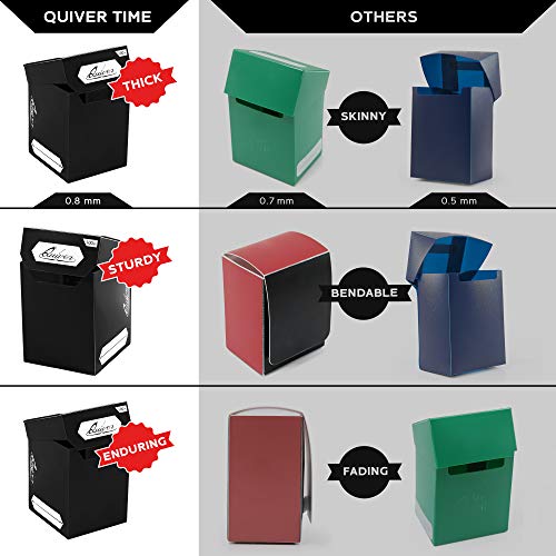 Quiver Time 100 Standard Trading Card Deck Blocks Fits MTG Deck Other TCG Cards Set of 5 Commander Deck Box with 2 DividersCard Deck Box White Black Blue Red Green - Image 5