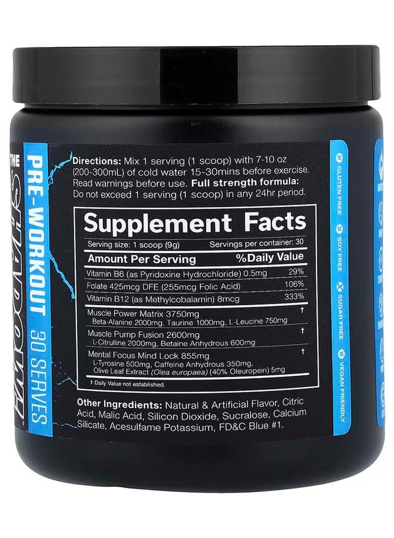JNX Sports The Shadow Pre-Workout Supplement, Muscle Building, Blue Raspberry, 9.5 oz (270 g) - Image 2