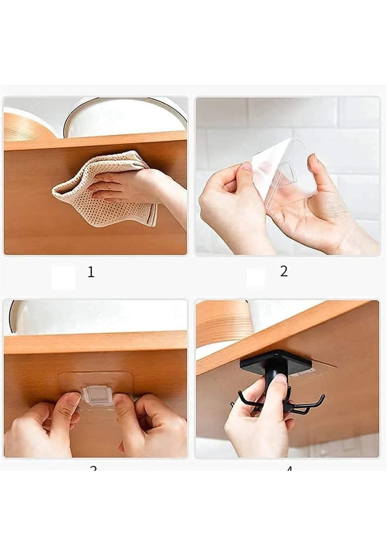 QAWACHH QAWACHH Pack of 2 Kitchen Hook Rotating 360 Degree Bathroom self Adhesive Home Wall Hanging Hanger Hooks Utility Office Sticker Heavy Folding  - Image 3