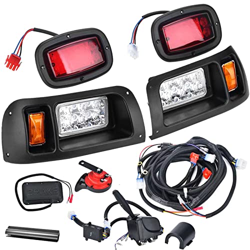 Lochnchn LED Headlight Tail Light Kit Compatible with Club Car DS Golf Carts 1993-UP 12V Street Legal Light Kit with Turn Signal Wire Harness Compatible with Club Car DS for Gas and Electric - Image 1