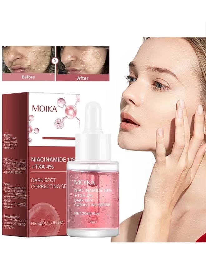 MOIKA Niacinamide 10% + TXA 4% Dark Spot Correcting Serum，Tranexamic Acid Serum,Hyaluronic Acid, Vitamin B12,Fragrance-Free 30ml - Image 1