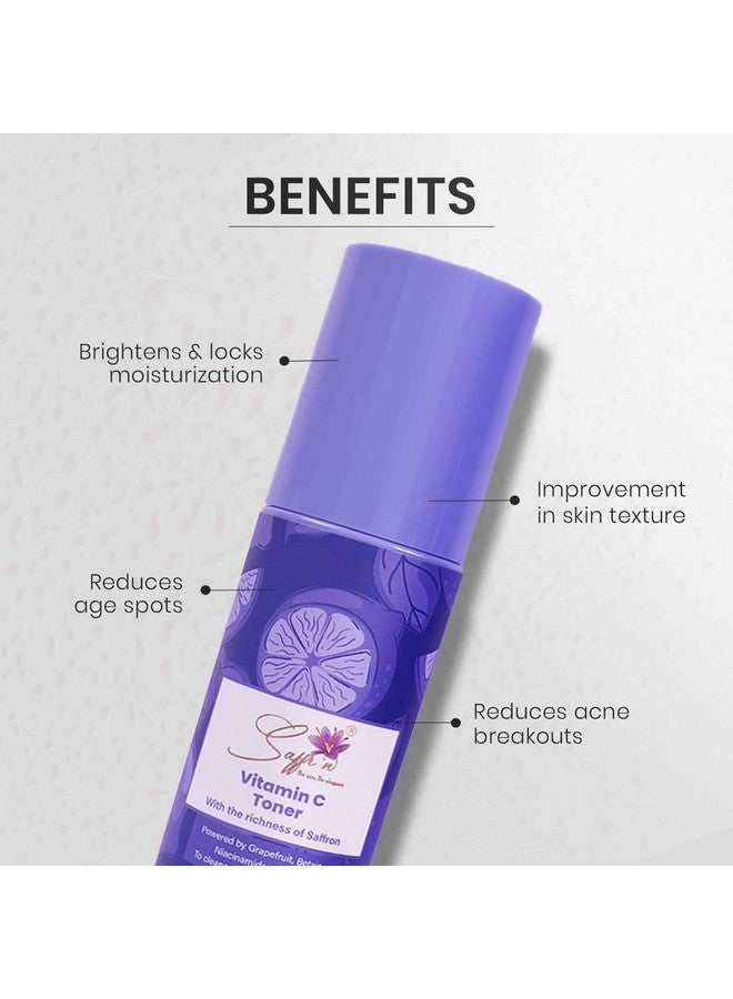 Saffr'n Vitamin C Toner with Saffron extract, 2% Niacinamide, 1% Hyaluronic Acid for Clear & Radiant Skin, 150 ml - Image 5