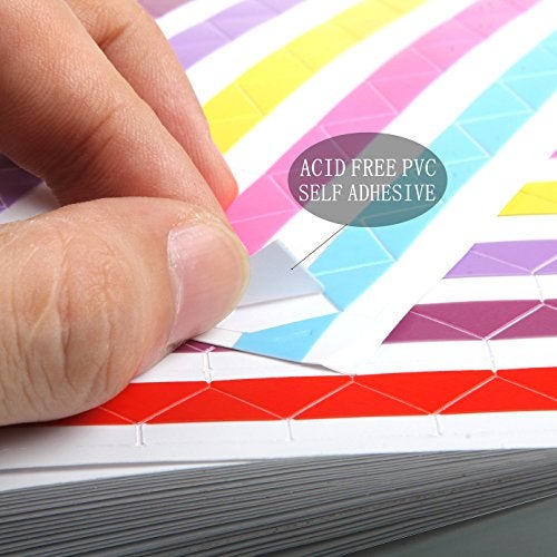 ADVcer 50 Sheets Self Adhesive Photo Corners - Hold 1275 Photos - 6 Colors 5100 pcs Photo Mounting Corner Stickers for Polaroid, Instax Foto of DIY Picture Scrapbook and Recollections Photo Album - Image 4