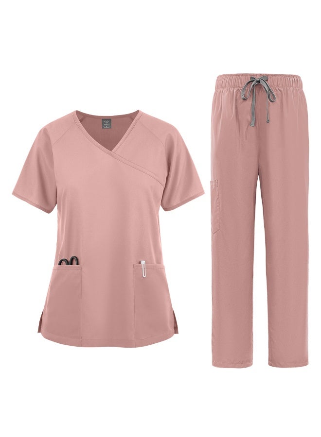 NIBEMINENT Doctor Nurse Nursing Clothes Nursing Elastic Pants Spa Top Pants Supplies Nurse Suit Workwear - Image 1