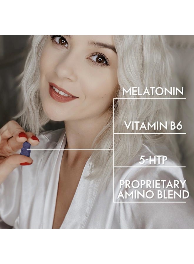 SugarbearPRO حلوى النوم 1 شهر إمداد، ميلاتونين قوي 6 ملغ، للرجال والنساء، فيتامين ب6 نباتي، إل-ثيانين، 5 إتش تي بي، فاليريان، مساعد نوم للبالغين والمراهقين، معتمد كوشير 35 حلوى - Image 3