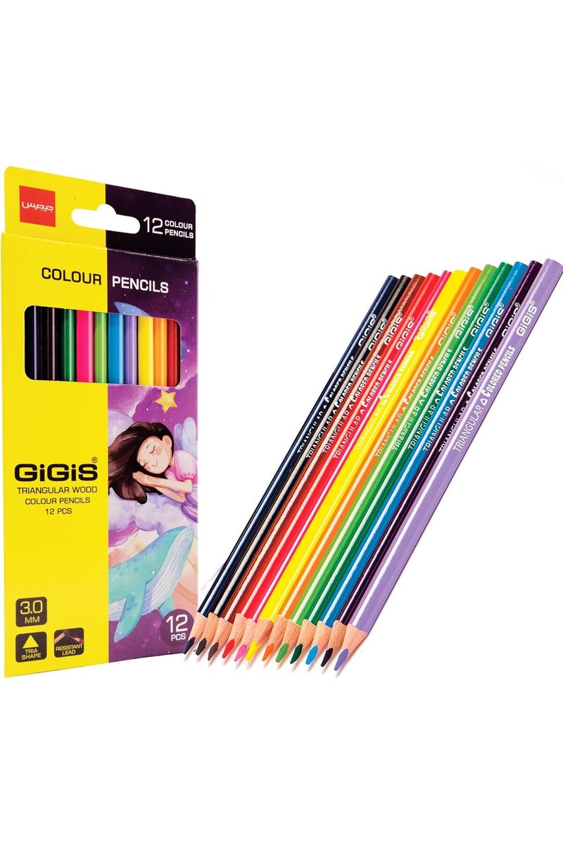 GIGIS Premium Quality Color Pencils (12 COLORS) - Image 1