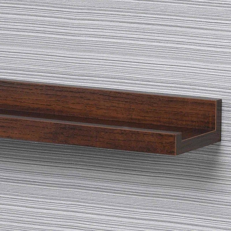 carpentray Floating Shelves Set of 2 Wall Shelves Length 48 CM Used for Wall Decoration Living Room Bedroom Kitchen Hanging Shelf Vintage Brown Brown - Image 4