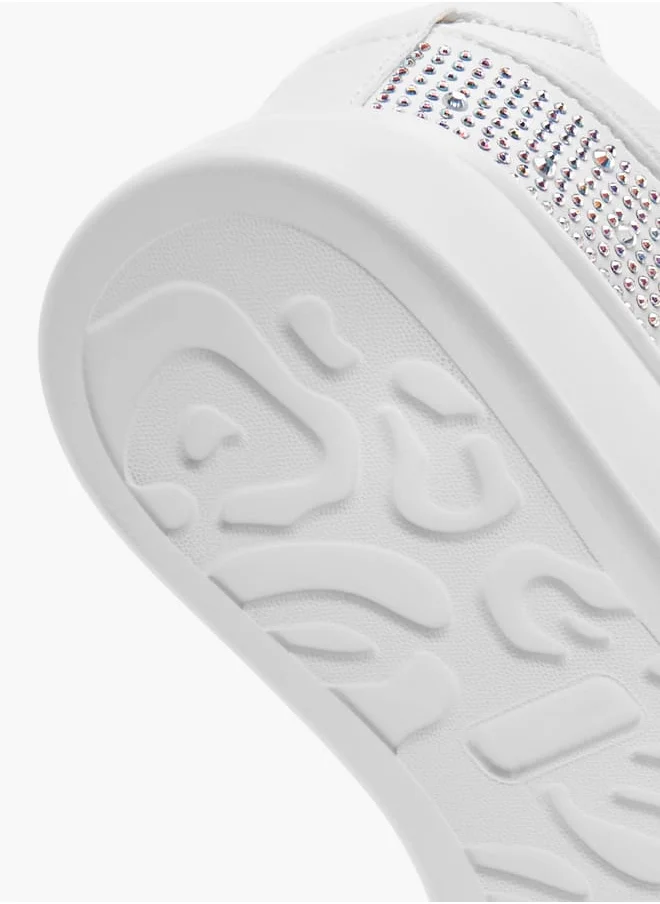 Celeste Girls' Embellished Sneakers with Hook and Loop Closure Ramadan Collection