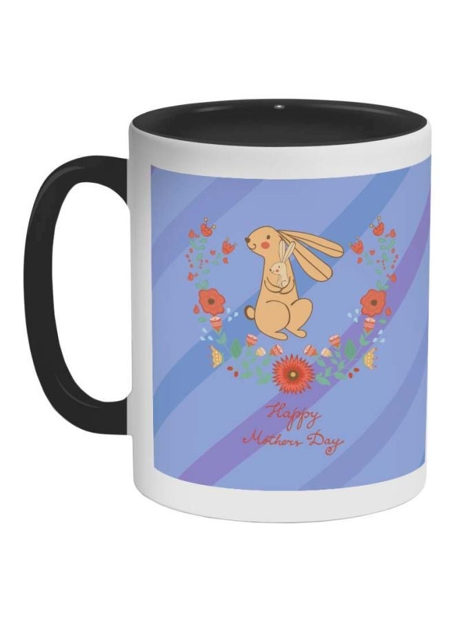 Happy Mothers Day Printed Coffee Mug Black/Blue/White 325ml