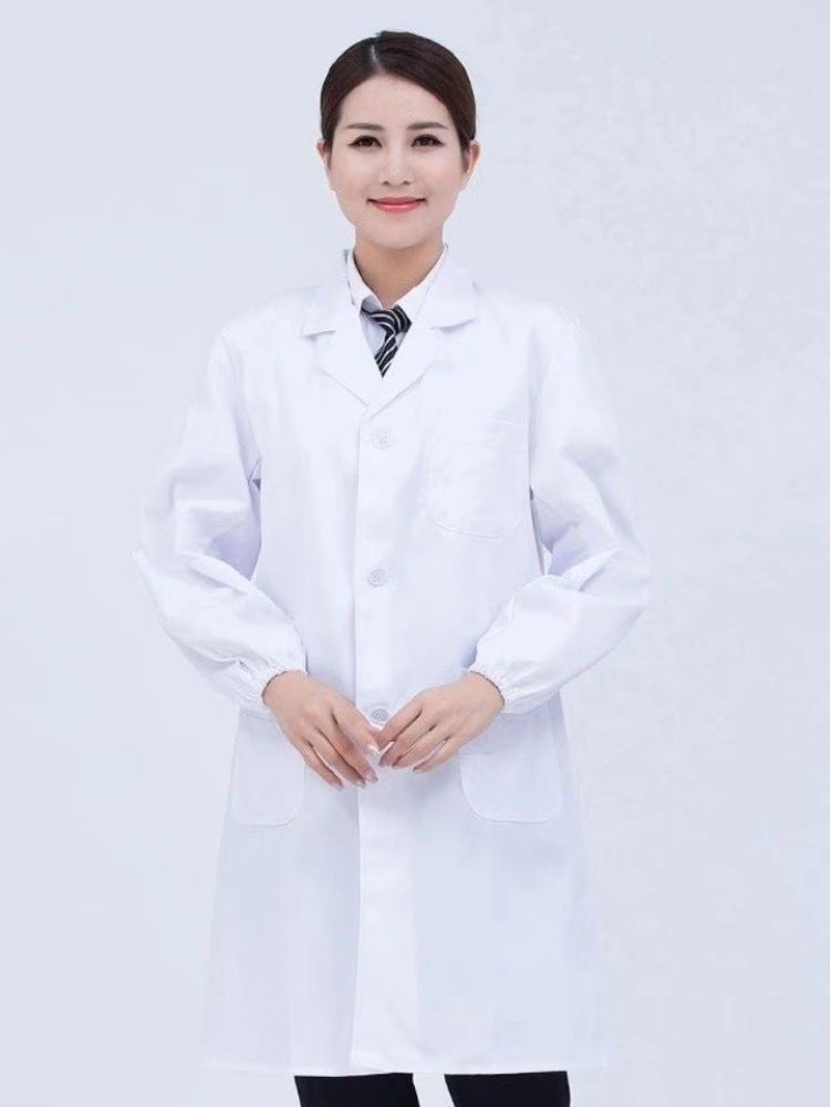 Summer Food Short-Sleeved Work Clothes Doctor'S Clothes Laboratory Clothes White Coat Half-Sleeved Tea Clothes Men'S Long White Coat - Image 4
