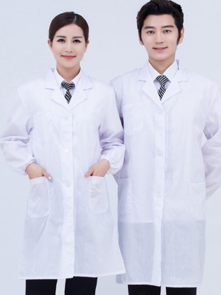 Summer Food Short-Sleeved Work Clothes Doctor'S Clothes Laboratory Clothes White Coat Half-Sleeved Tea Clothes Men'S Long White Coat - Image 5