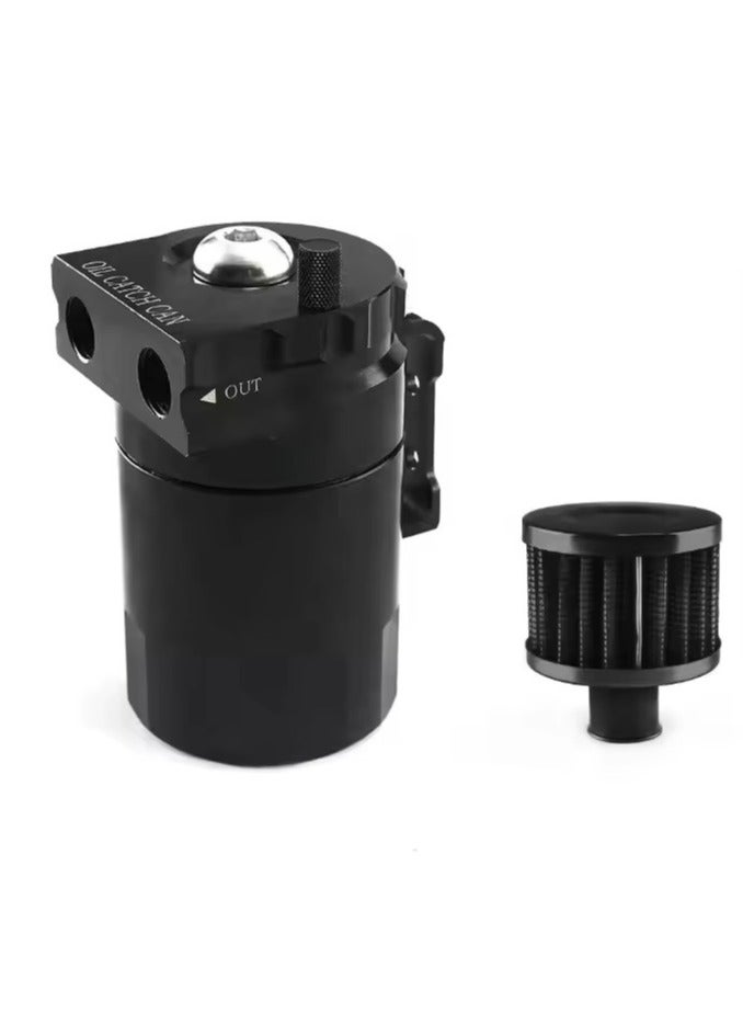 Aluminum Oil CatcAutomobile modification parts oil breather pot, with air filter breather flat head, waste oil recovery pot, baffle oil and gas separation tank oil storage tank, universal oil and ga - Image 5