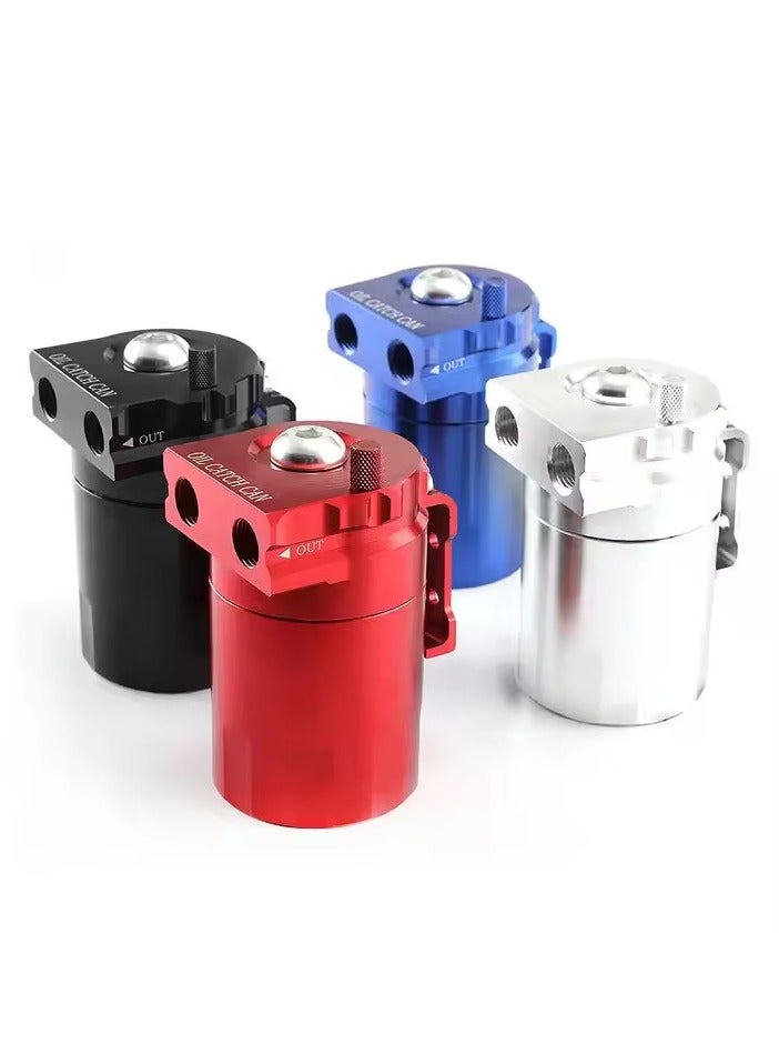 Aluminum Oil CatcAutomobile modification parts oil breather pot, with air filter breather flat head, waste oil recovery pot, baffle oil and gas separation tank oil storage tank, universal oil and ga - Image 3