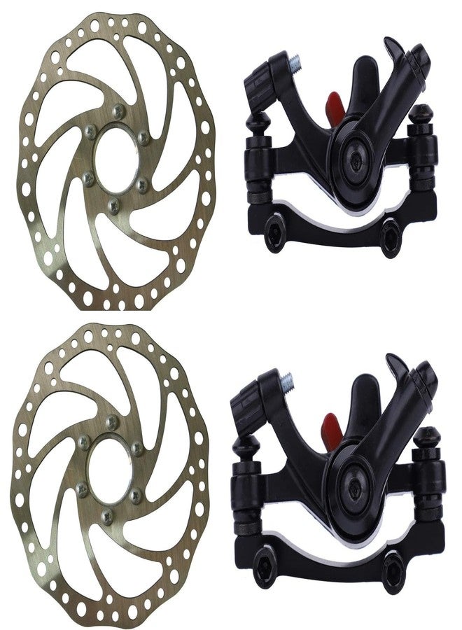 CYBIC Mechanical Disc Brake System with Rotor Plates, Black, 160mm Disc Plates, 140/160mm Calipers, 2 Sets - Image 1