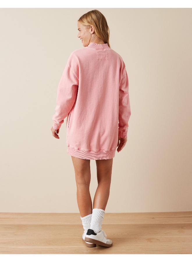 American Eagle Mock Neck Fleece Mini Dress - Image 4