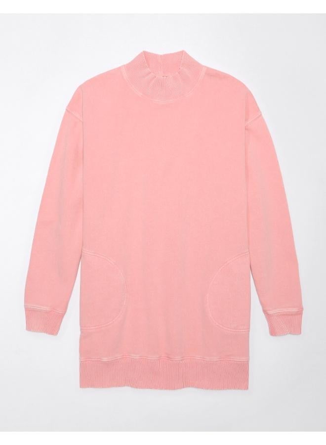 American Eagle Mock Neck Fleece Mini Dress - Image 3
