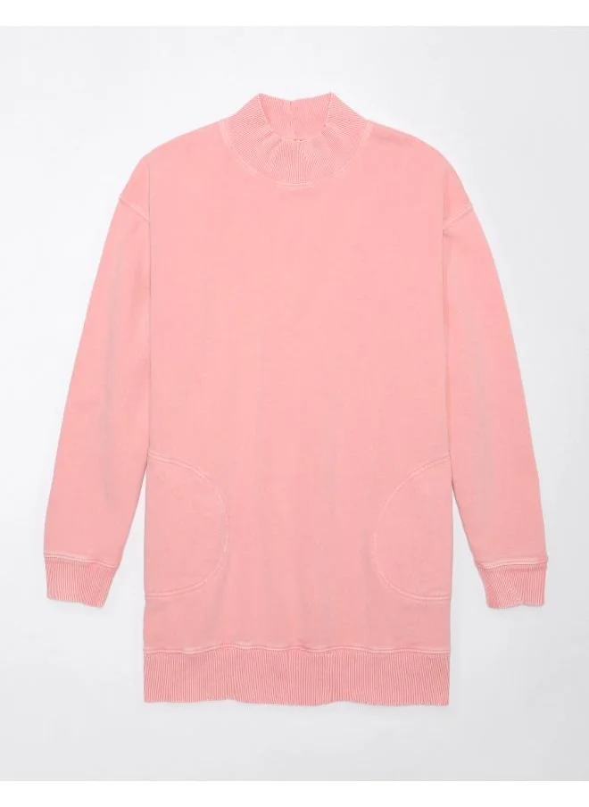 امريكان ايجل Mock Neck Fleece Mini Dress