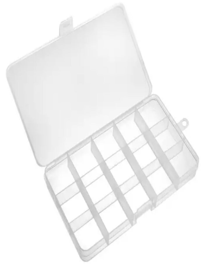 SOLASTA 15 Grids Plastic Organizer Box for Clear Craft Storage Bead Organizer Box Earring Organizer Travel Pill Organizer Jewelry Organizer Storage Boxes Screw Seed  - Image 1