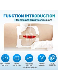 HONS Butterfly Bandaids for Wound Closure 2 Pcs zip stitch wound closure strips Surgical Laceration Repair without Sew Quick Clot Emergency Wound Closures Device  - Image 2