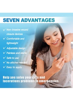 HONS Butterfly Bandaids for Wound Closure 2 Pcs zip stitch wound closure strips Surgical Laceration Repair without Sew Quick Clot Emergency Wound Closures Device  - Image 4
