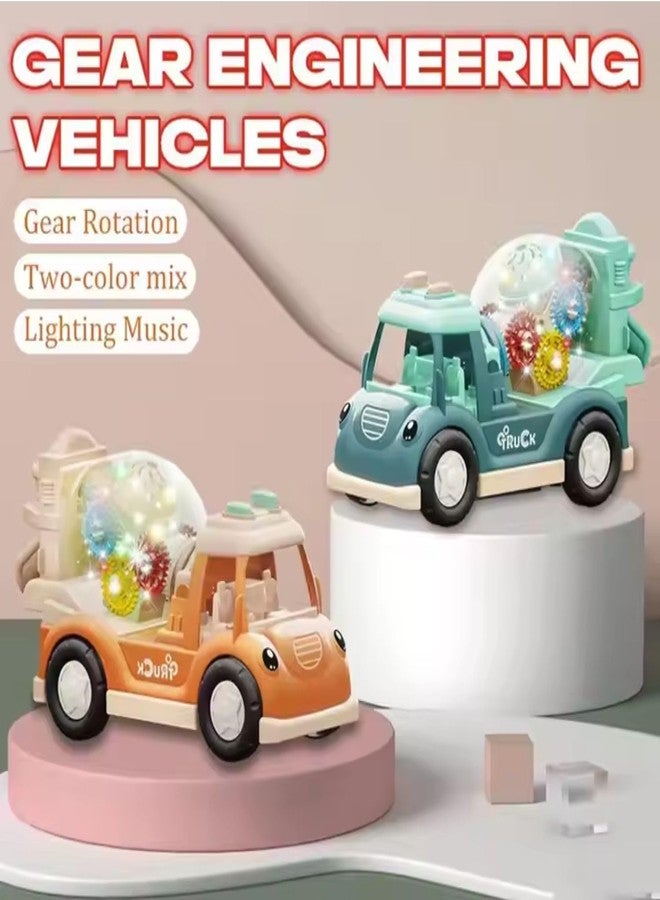 NHR Builder Car Lights & Music Toy, Transparent Mixer Truck with Rotating Gears - Fun Educational Construction Vehicle for Toddlers & Kids 2+ Years - Image 4