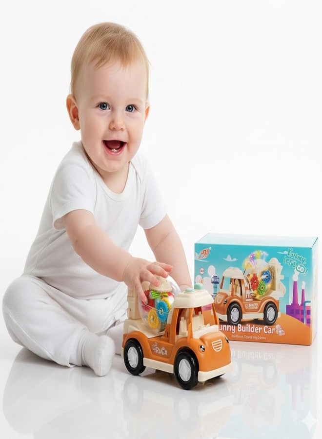 NHR Builder Car Lights & Music Toy, Transparent Mixer Truck with Rotating Gears - Fun Educational Construction Vehicle for Toddlers & Kids 2+ Years - Image 1