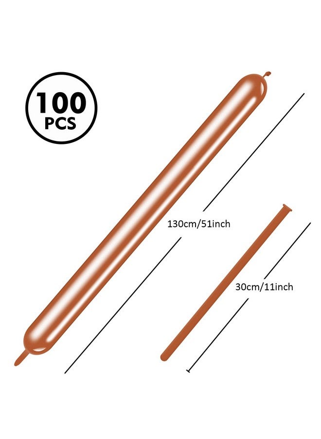 Rimobul 100PCS 260Q Balloons Twisting Animal Long Balloons Thickening Latex Twisting Modeling Long Magic Balloons for Animal Shape,Birthdays,Clowns (Brown) - Image 2