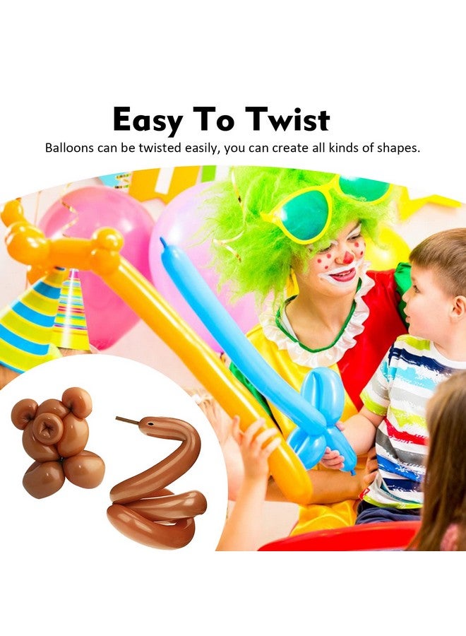 Rimobul 100PCS 260Q Balloons Twisting Animal Long Balloons Thickening Latex Twisting Modeling Long Magic Balloons for Animal Shape,Birthdays,Clowns (Brown) - Image 5