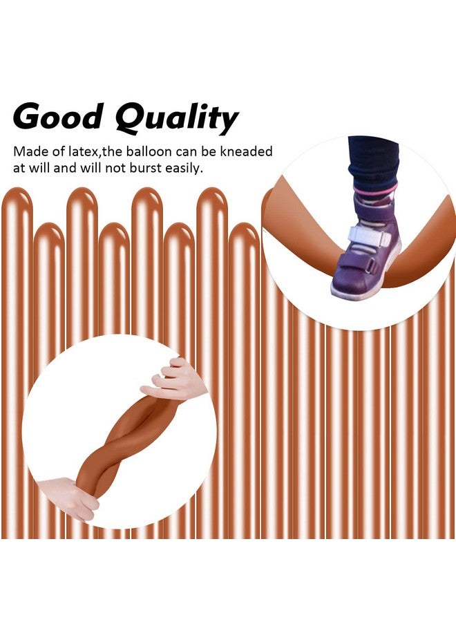 Rimobul 100PCS 260Q Balloons Twisting Animal Long Balloons Thickening Latex Twisting Modeling Long Magic Balloons for Animal Shape,Birthdays,Clowns (Brown) - Image 4