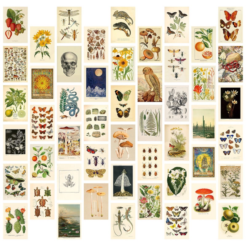 New 50 Posters Postcard Poster Decorative Painting Color Aesthetic Postcard Card - Image 1