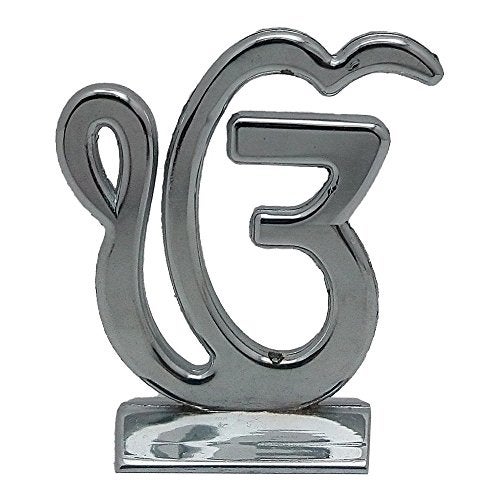 GCT Sikh Religious Symbol EK Onkar Idol IK Onkar Idol (B-57) Silver Metal Statue for Home Décor Car Dashboard Mandir Pooja Murti Temple Puja Office Table Showpiece - Image 1