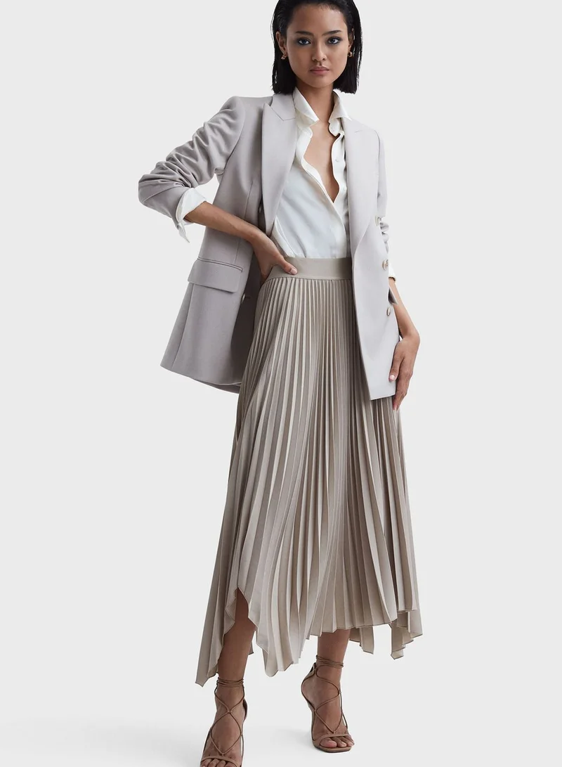 REISS High Waist Pleated Skirt