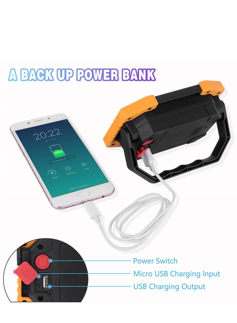 Loquat LED Work Light 2 COB 30W 1500LM Rechargeable Portable Waterproof LED Flood Lights for Outdoor Camping Hiking Emergency Car Repairing Household and Job Site Lighting - Image 5