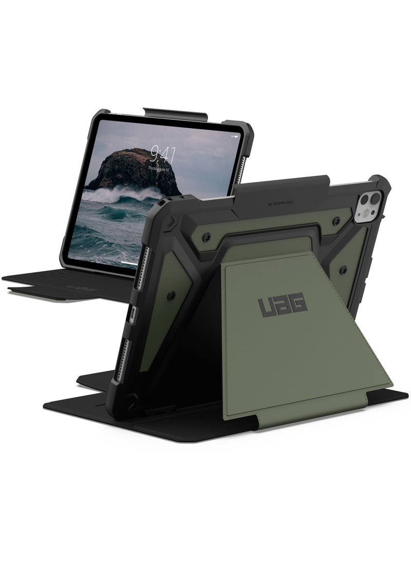 Urban Armor Gear - UAG Metropolis SE for iPad Pro 11 inch Case Cover (2024) M4 with Pencil Holder and Adjustable Multi-Angle Viewing Stand - Olive - Image 1