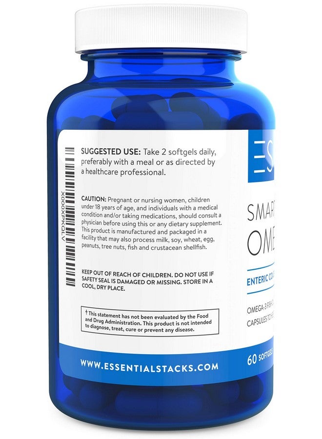 Essential Stacks Smart Omega 3 Burpless Fish Oil 1400Mg Epa Dha Per Serving Enteric Coated 60 Capsules - Image 3